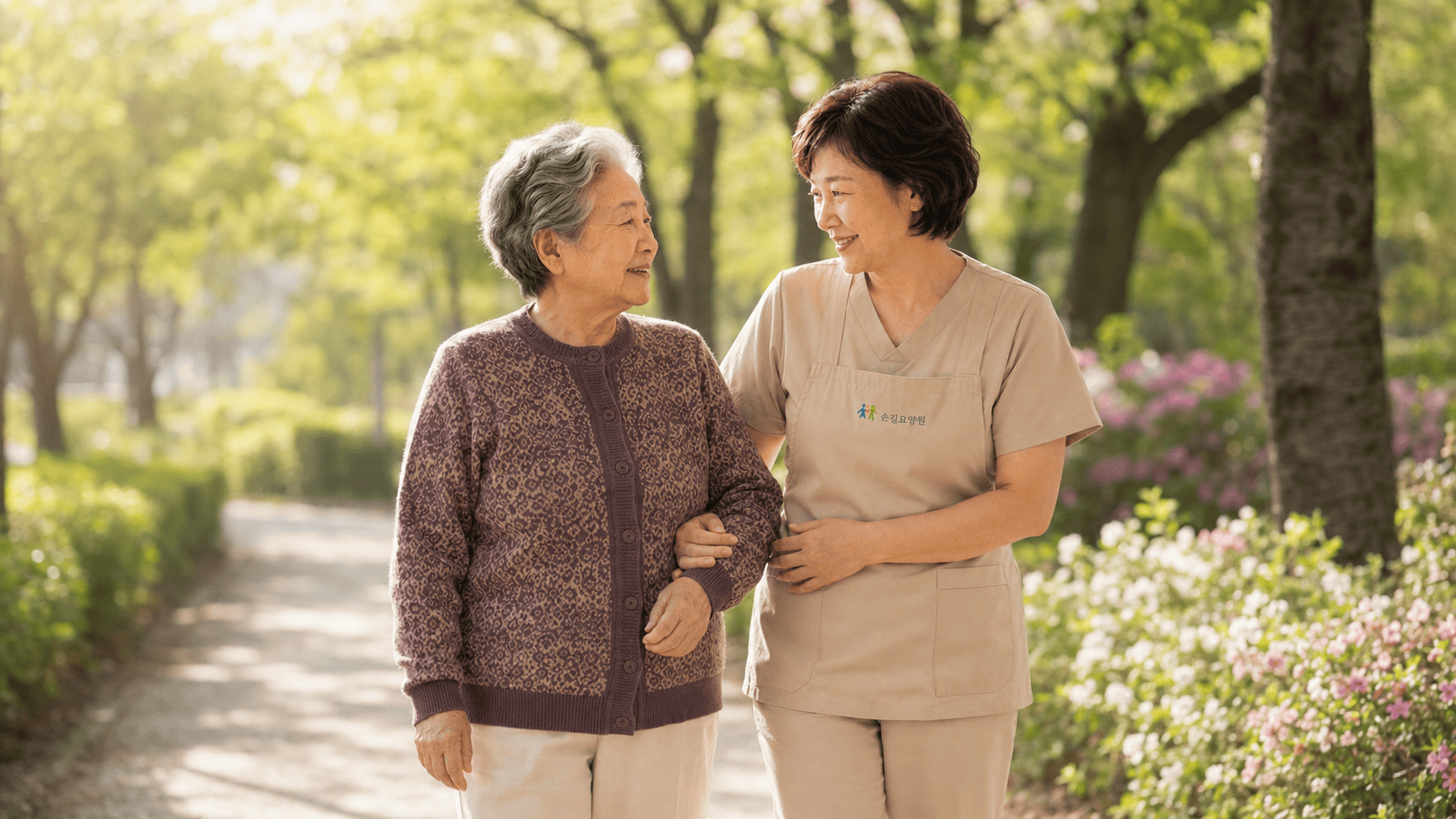 A moment shared by family and nurse